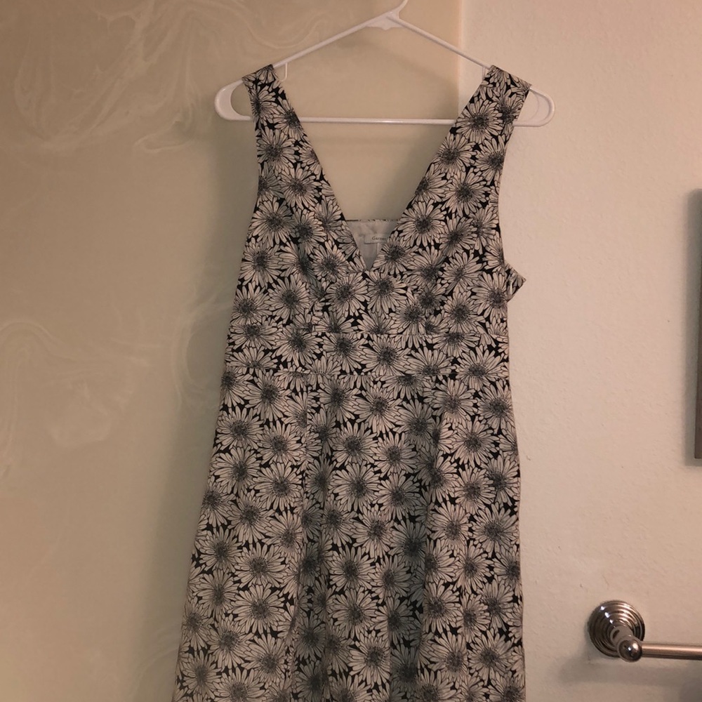 garnet hill floral black and white dress